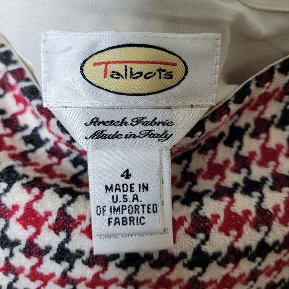 Talbots Wool Houndstooth Skirt 4 Vintage A-Line Preppy Holiday Old Money Classic - Picture 6 of 8